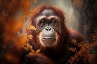 Orang-utan monkey by Digitale Schilderijen thumbnail