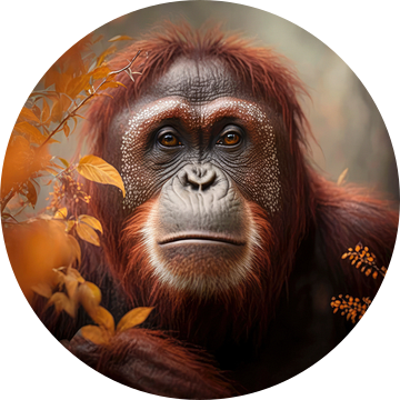Oerang-oetang aap van Digitale Schilderijen