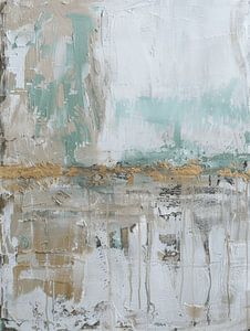 Modern abstrakt, blau, gold und weiß