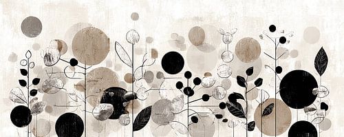 Fließende Botanik in Monochrom