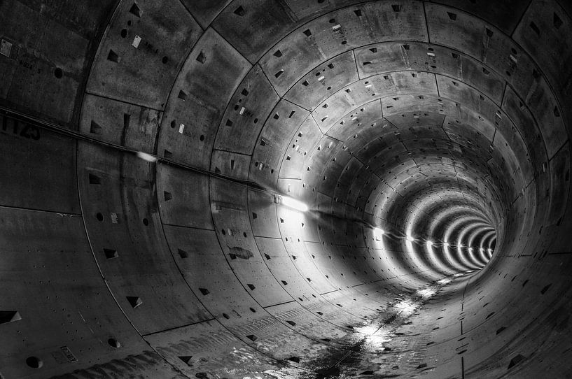 Tunnel Noord- Zuidlijn, Amsterdam van Stefan Witte