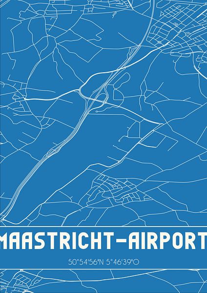 Plan d'ensemble | Carte | Aéroport de Maastricht (Limbourg) par Affiches de lieux