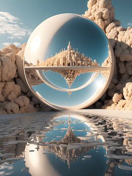 Surrealisme landschap futuristisch van Jolique Arte