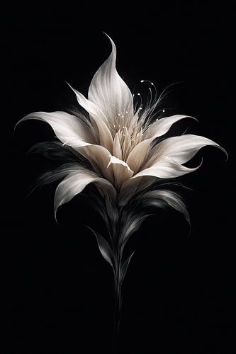 Elegante bloemen-sereniteit monochroom