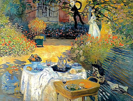 Mittagessen neben dem Garten von Francis Heilman