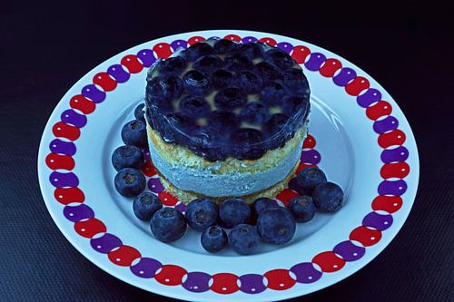 Fruittaartje met yoghurtroom, koekje en vers fruit
