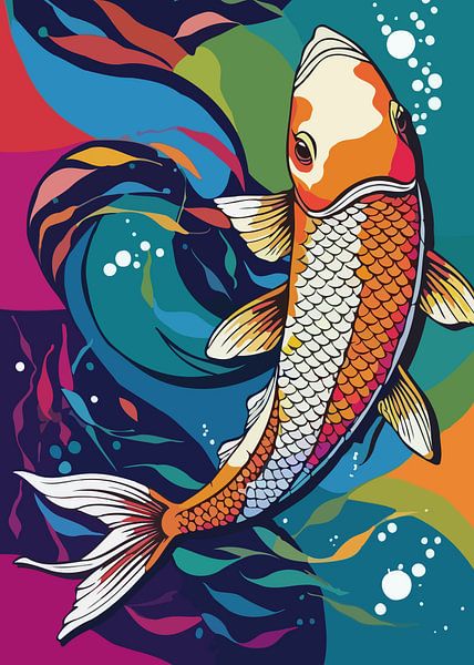 Koi vissen Pop Art stijl van MIROKKU