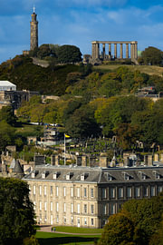 Calton Hill as seen from Arthur’'’s Seat, Edinburgh, Scotland