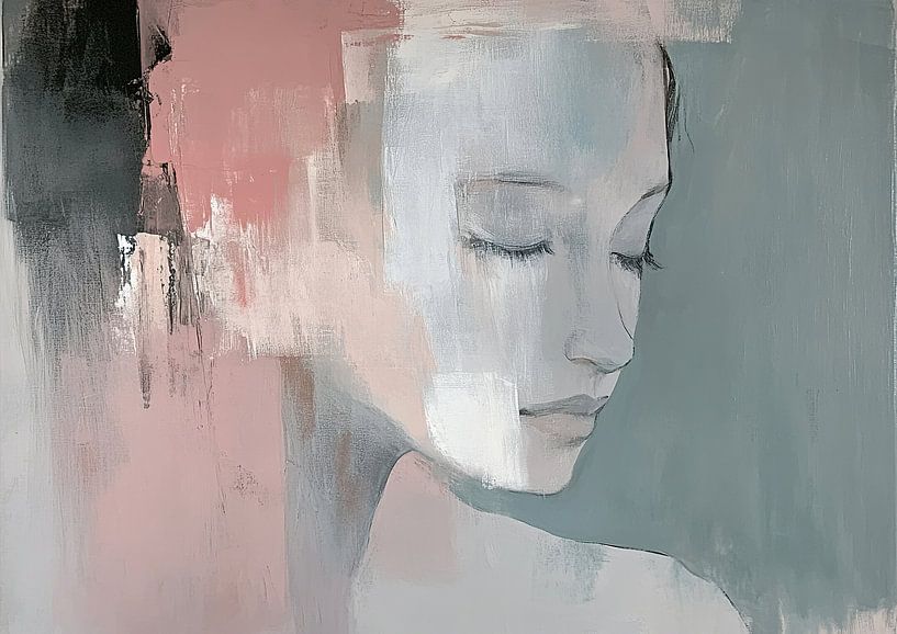 Vrouwenportret | Eternal Calmness van Abstract Schilderij