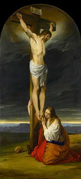 Kruisiging met Maria Magdalena Knielend en Treurend, Francesco Hayez