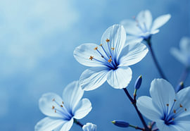 Light Blue Flowers with Visible Stamens by Markus Gann