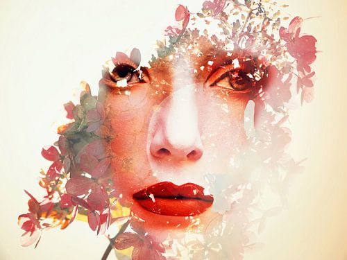 The woman with the hydrangea by Gabi Hampe