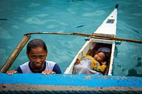 Local mother with child at Bohol island, Philippines
