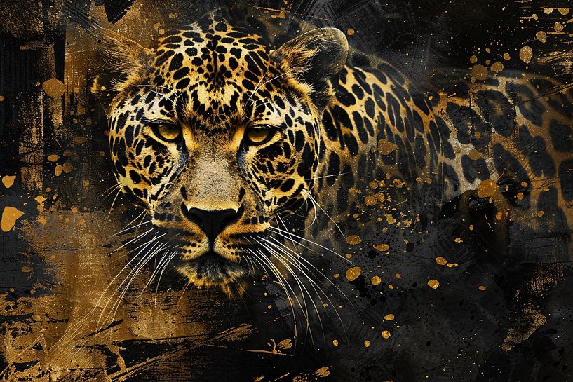 Mysterious leopard portrait in abstract style by Art & Soul Creations