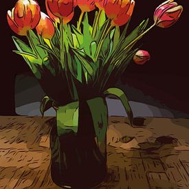 Bloemenposter "Welikeflowers" oranje tulpen van Robert Biedermann
