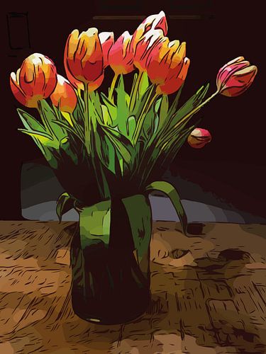 Blumenposter Tulpen orange