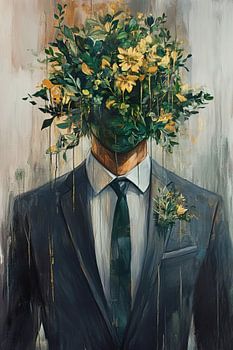 Tête de fleur | Homme avec fleurs