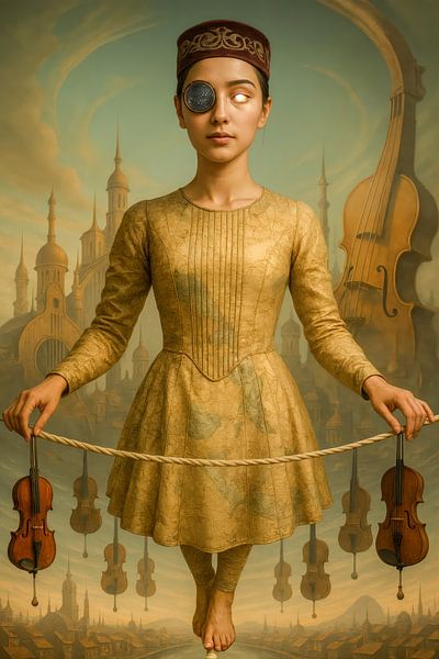 Die Seiltänzerin der Harmonie von Klaus Tesching - Art-AI