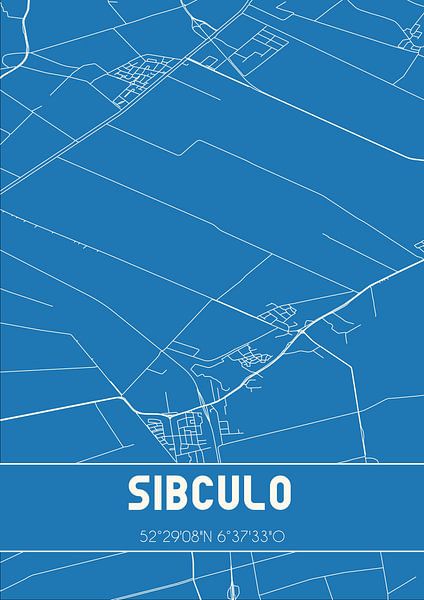 Blauwdruk | Landkaart | Sibculo (Overijssel) van Stad & Wand