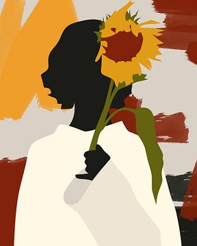 Schaduwziel met zonnebloemprint van Kintsugi99