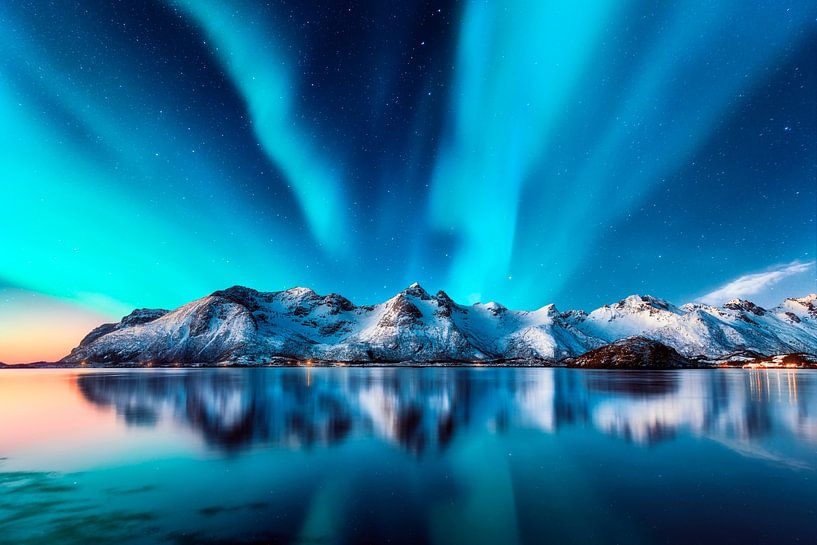 Noorderlicht in Lapland van JW Does