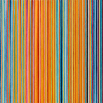 Daydream | Kleurrijk modern strepen schilderij van Anja Namink - Schilderijen