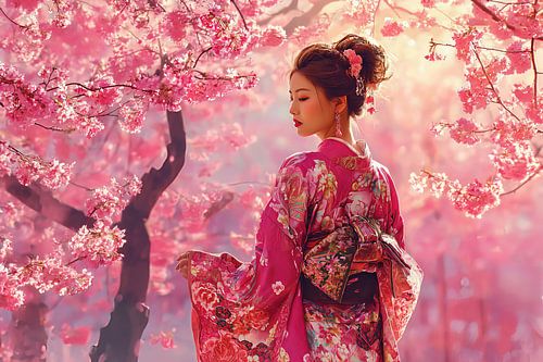 schilderachtig Japan met Geisha