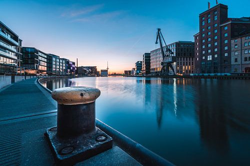 Sunrise at Münster city harbour