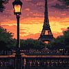Paris Tour Eiffel - Pixel Art sur Niklas Maximilian