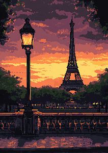 Paris Eiffelturm - Pixel Art