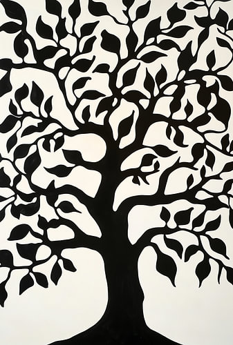 Silhouette d'un arbre aux branches étendues
