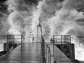 Splash at the lighthouse by Katrin May