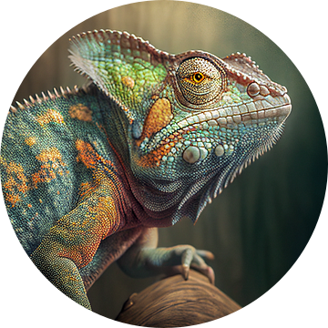 Portret van een kameleon Illustratie van Animaflora PicsStock