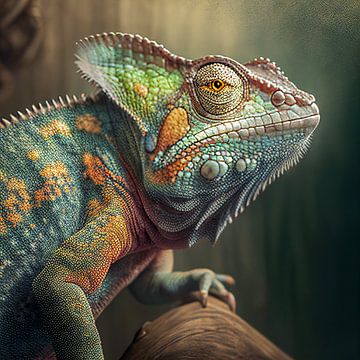 Portrait of a Chameleon Illustration by Animaflora PicsStock