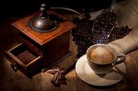 Sfeervolle plaat van koffie 
