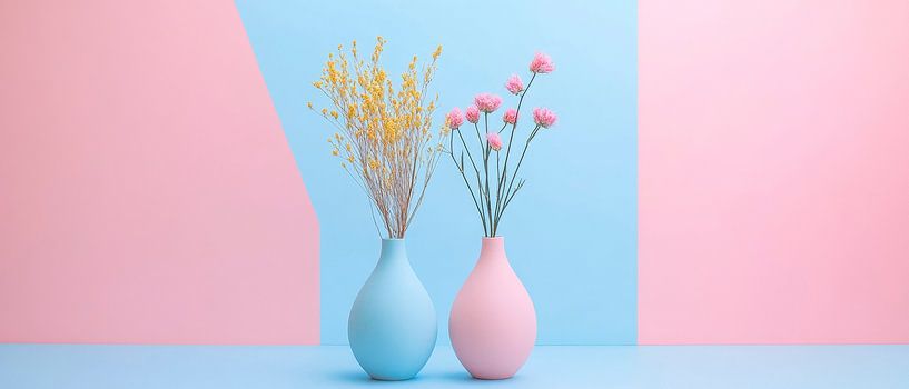 Bunte Vasen mit Trockenblumen von Poster Art Shop