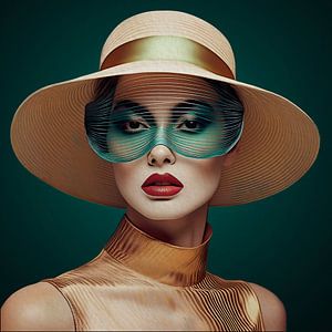 Porträt einer eleganten Frau im Retro-Look, Serie: Colourful Retro -11