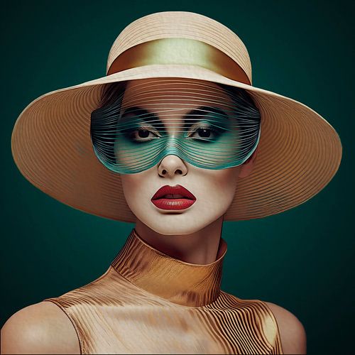 Retrolook portret van elegante vrouw met grote bril