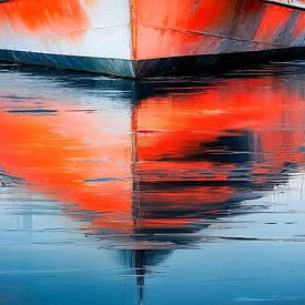 Wasserspiegelung Bootsrumpf-01c von Rautenberg Digital Art Maritim