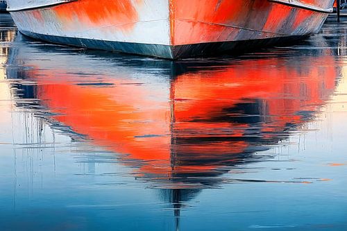 Wasserspiegelung Bootsrumpf-01c