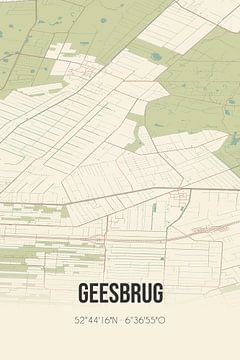 Vintage landkaart van Geesbrug (Drenthe) van Rezona