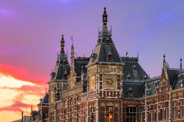 Amsterdam CS zonsondergang