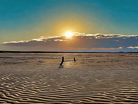 Zonsondergangstrand in Riviera
