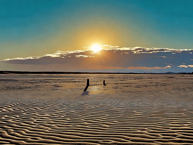 Zonsondergangstrand in Riviera van Sergio Pazzano