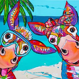 Happy donkeys of Bonaire by Happy Paintings