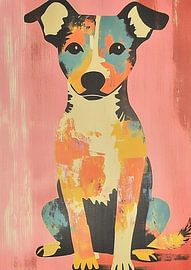 Hund | Hund in verspielten Farben von Moderne Kollektion