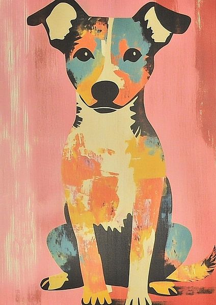 Hund | Hund in verspielten Farben von Moderne Kollektion