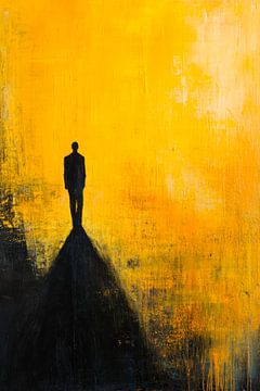 Silhouette against a yellow background by Poster Art Shop