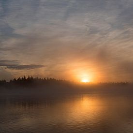 Morning atmosphere by the river Piteälven by Karin Jähne