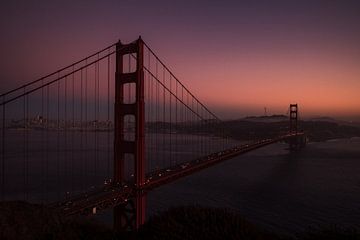 Sunset over Golden Gate bridge by Piotr Snoch
